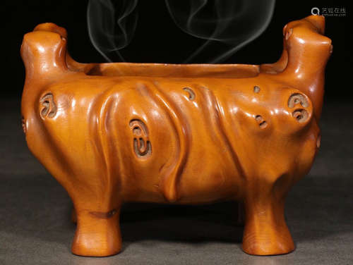 A HUANGYANG WOOD CARVED CENSER