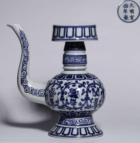 A BLUE&WHITE GLAZE POT