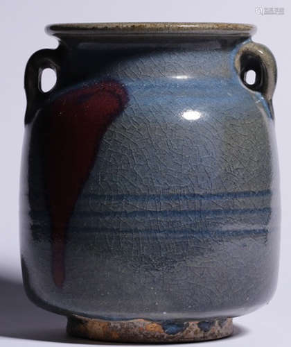 A JUNYAO GLAZE DOUBLE EAR JAR