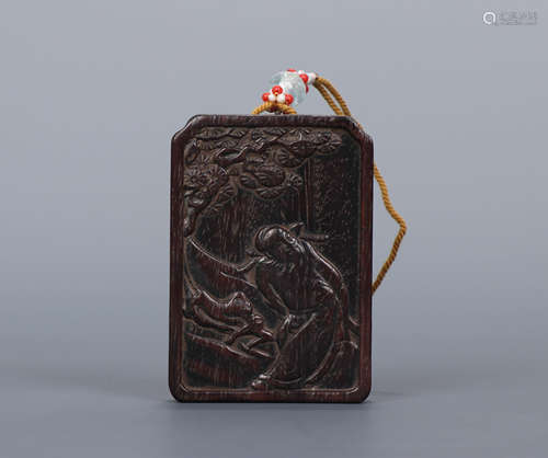 A Qing Dynasty Carved Agarwood Pendant