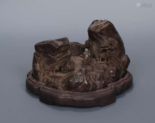 A Qing Dynasty Carved Agarwood Ornament