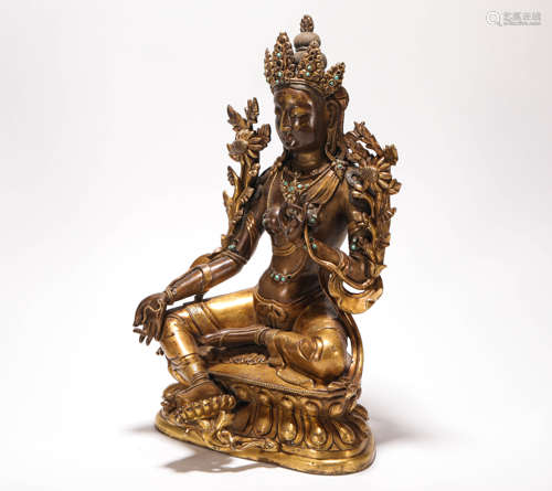 A Qing Dynasty Gilding Bronze Bodhisattva Tara Statue