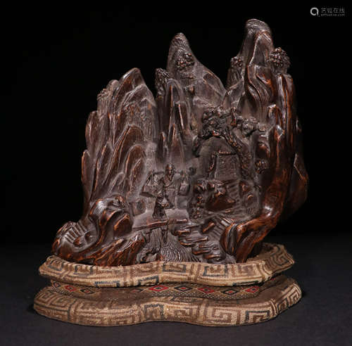 A Qing Dynasty Carved Agarwood Ornament