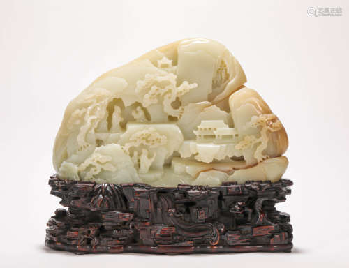 A Qing Dynasty Carved Hetian Jade Ornament