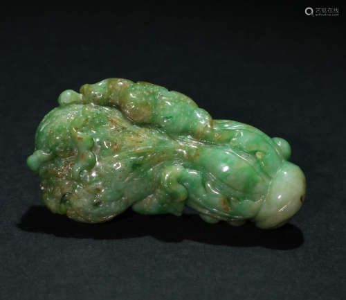A Chinese Carved jadeite Ornament, Chinese Cabbage