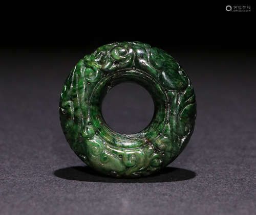 A Qing Dynasty jadeite buckle