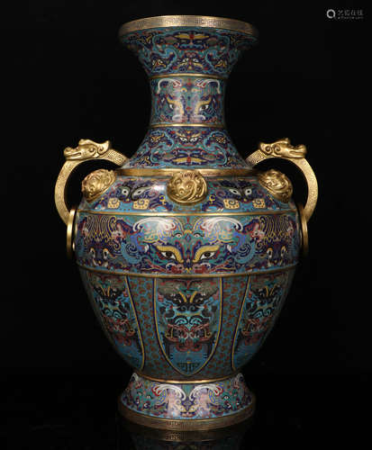 A Qing Dynasty Gilding 
Filigree enamel
Vase