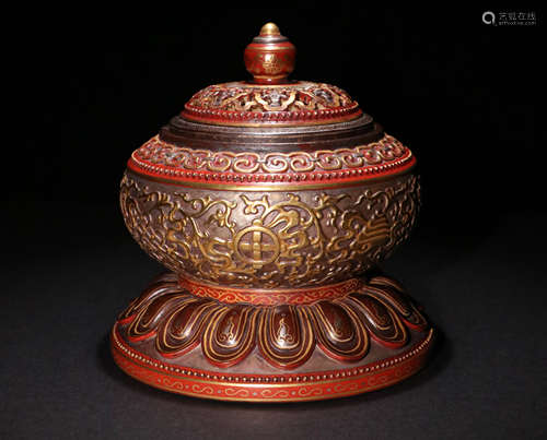 A Qing Dynasty Bronze Glaze porcelain 
incense burner