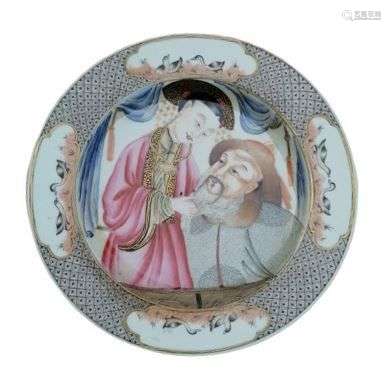 A pink family china plate