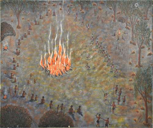 M KNAPMAN; oil on canvas, 'No.192 Corroboree', signed and dated 2005, with further details and