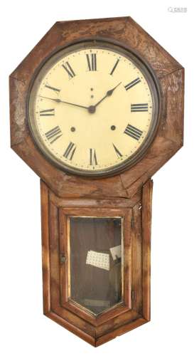 SETH THOMAS CLOCK CO; a late 19th/early 20th century American drop dial wall clock, the dial set