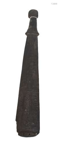 A Massim club with incised decoration to the upper section, length 60.5cm.