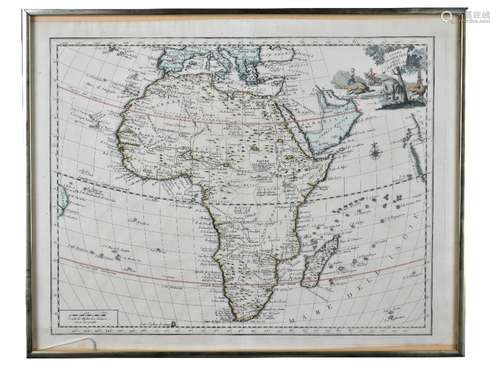 GIANBATTISTA ALBRIZZI; a circa 1740 map of Africa, 'Carta Generale Dell' Africa', 33 x 42.5cm,