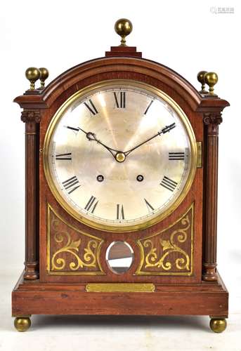 WINTERHALDER & HOFMEIER; an early 20th century mahogany cased bracket clock, the silvered dial