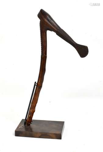 An African axe on stand, height 40cm.