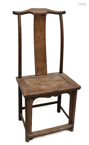 A late 19th/early 20th century Chinese elm 'Official's Hat' chair.