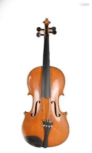 A good French Mirecourt viola of small size, with one-piece back, length 38.2cm, unlabelled, cased
