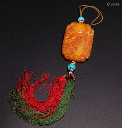 A Qing Dynasty Beeswax Pendant