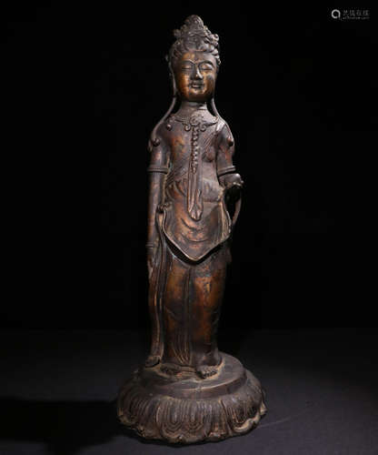 A Northern Wei Dynasty bronze Guanyi Statue