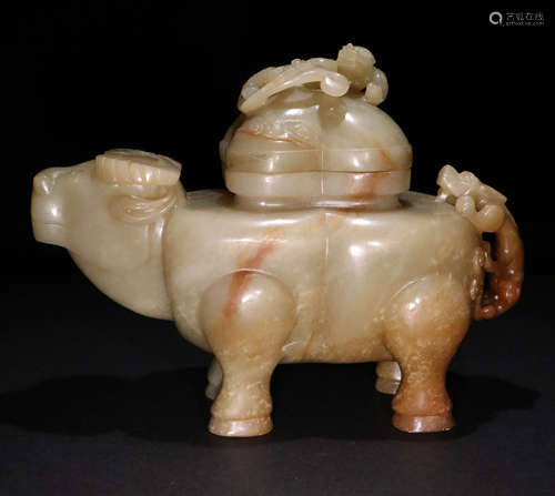 A Qing Dynasty Hetian Jade Sheep Shape Water Pot