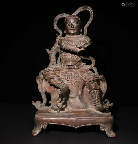 A Ming Dynasty Bronze Zhenwu Emperor Statue