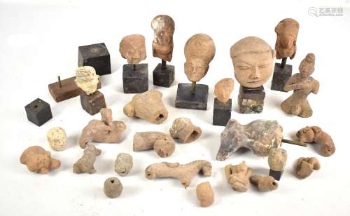 A group of 14th-15th century Javanese Majapahit kingdom terracotta busts and fragments.Additional