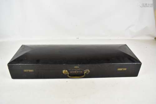 HART & SON; a Victorian ebonised violin case with fitted interior, 78 x 25.5cm.