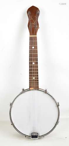 GEORGE FORMBY; a banjo, incised signature to head, length 56cm, lacking case.Additional