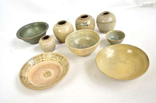 A group of circa 14th-15th century Sawankhalok (Thailand) celadon ware including tea bowl,