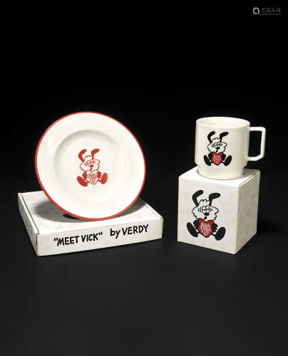 VREDY , Vick Cup & Plate , Unumbered from a limited edition. MEDIUM: Ceramic