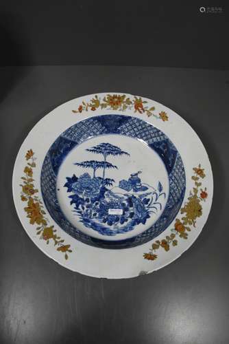 Plat en porcelaine de Chine (Ø, égrenures)