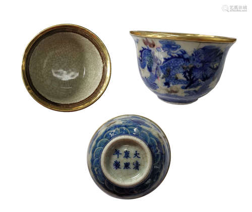 Daqing kangxi years longfeng gold gilt cup大清康熙年制龙凤鎏金杯