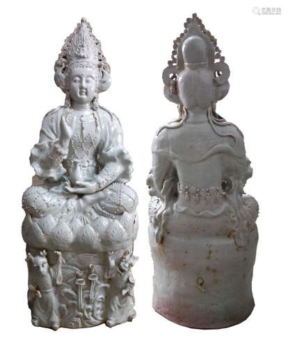 Song Longquan Kiln guanyin statue宋龙泉窑观音造像