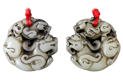 Hetian jade auspicious beast Pendant和田玉瑞兽挂件