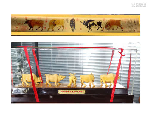 The Chinese zodiac begins to transport five blessing cattle生肖开运五福牛