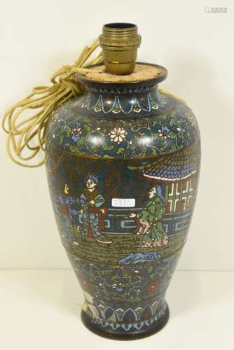 Vase en bronze cloisonné (H:33cm)