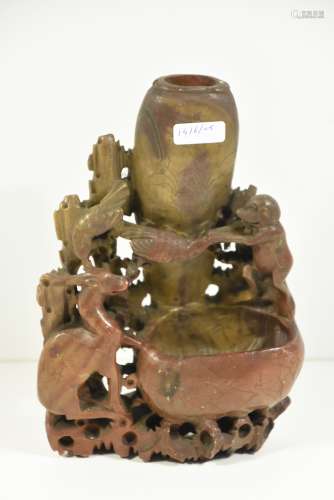 Vase en pierre de lard (HT.19cm)