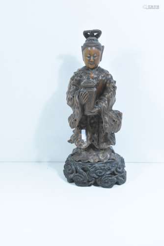 Statue asiatique en bois (HT.40cm)