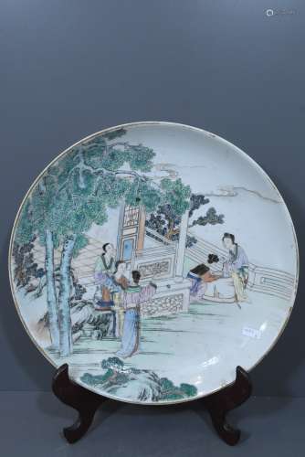 Plat en porcelaine de Chine 19ème (Ø 34cm)