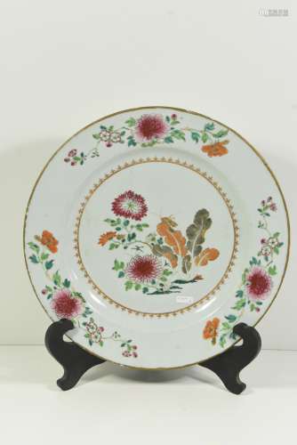 Plat en porcelaine de Chine 18ème (Ø38cm)