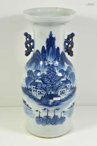 Vase en porcelaine de Chine bleu (Ht 42cm)