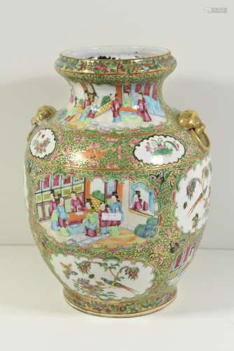 Vase en porcelaine de Canton (Ht 37cm)