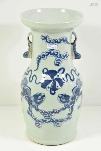 Vase Chine bleu (Ht 33cm)