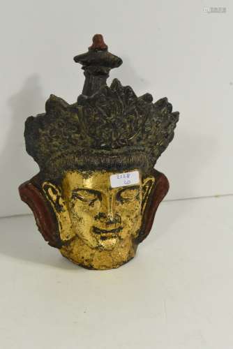 Tête de Bouddha en bronze (HT.18cm)