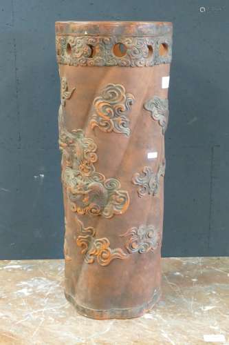 Vase ajouré en grès asiatique (Ht.60cm)