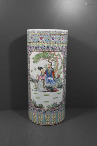 Porte-parapluie en porcelaine de Chine (Ht.48cm)