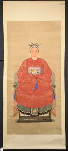 Portrait d'ancêtre chinois fin 19ème/début 20ème siècle (83x175cm)