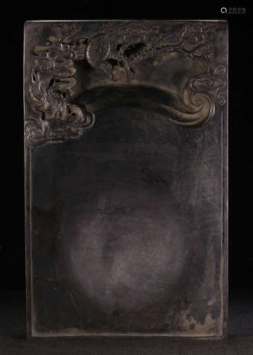 AN INK SLAB CARVED WITH FLOWER&BIRD PATTERN