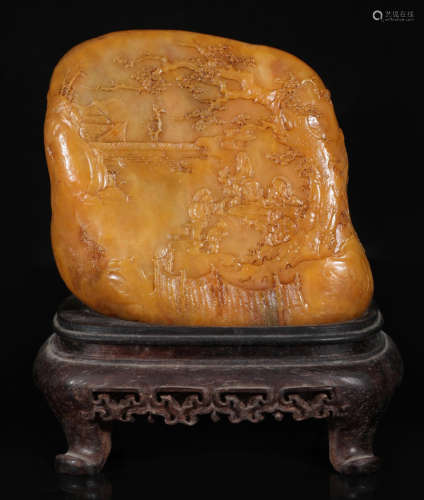 A TIANHUANG STONE CARVED ORNAMENT