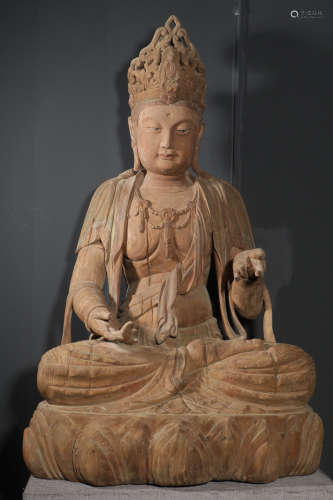 A LACQUER SITTING GUANYIN BUDDHA
